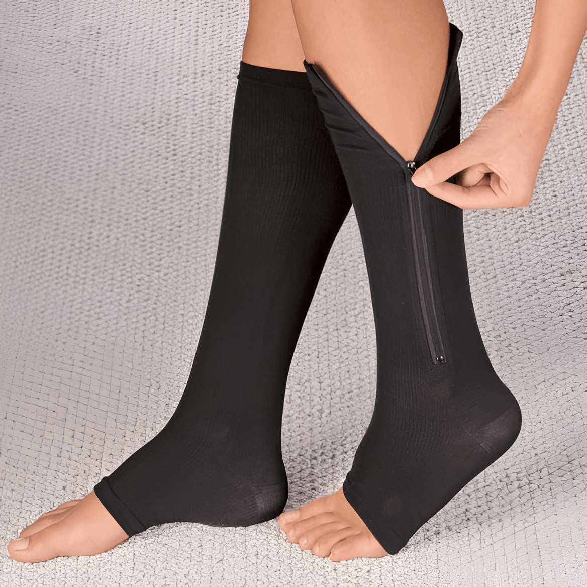 Zippered Compression Socks Support Stockings 20-30 mmHg - Coldesk