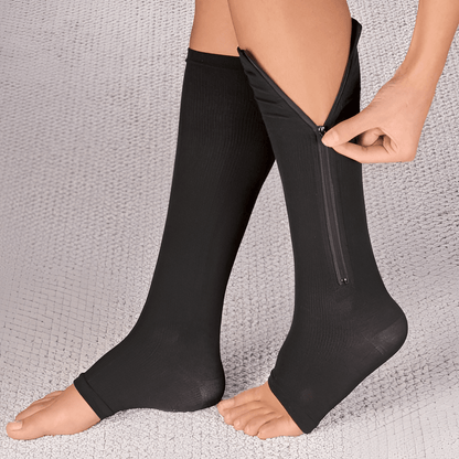 Zippered Compression Socks Support Stockings 20-30 mmHg - Coldesk